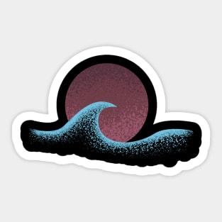 wave and sun textured design Sticker